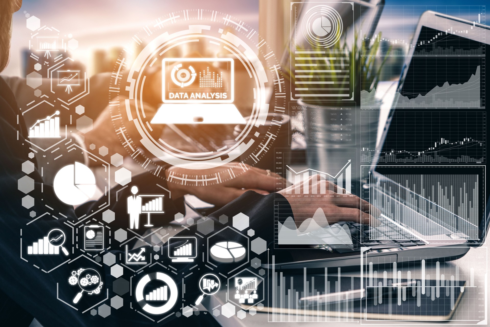 Analyse des données pour le concept d'entreprise et de finance