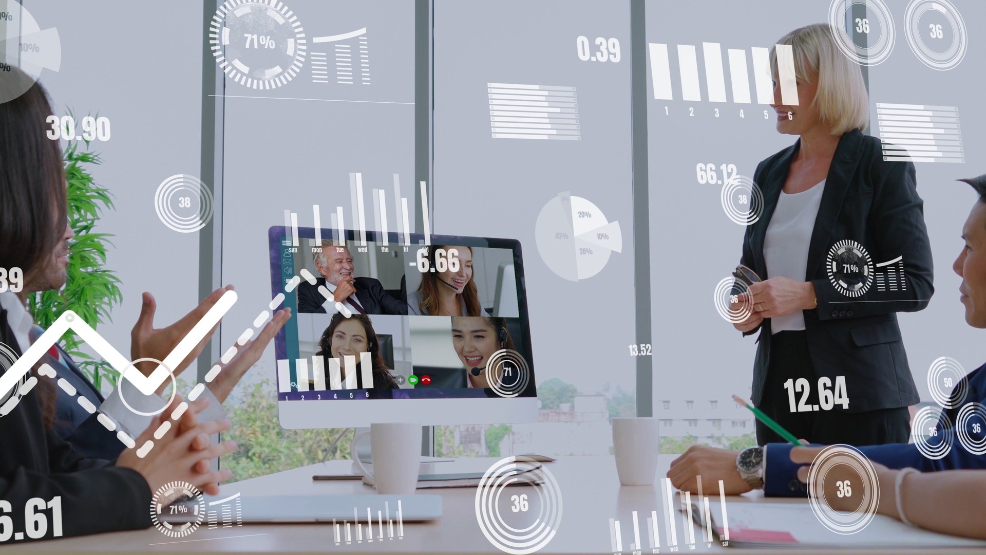 Visuel imaginatif des gens d’affaires et du personnel des sociétés financières